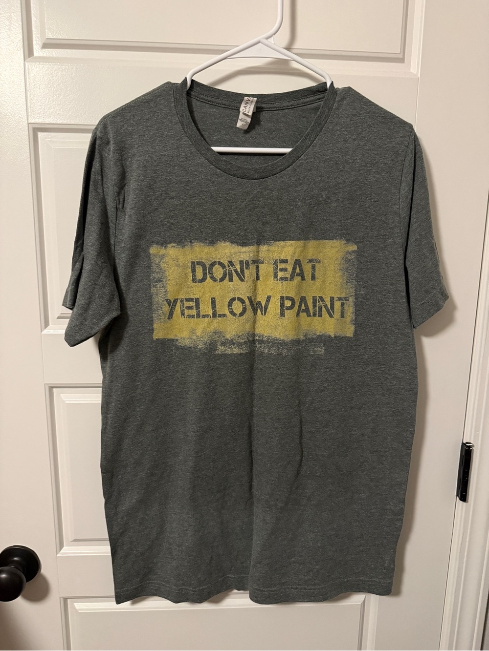 Christian Graphic Tee with Yellow 'DON'T EAT YELLOW PAINT', ODG appearl
